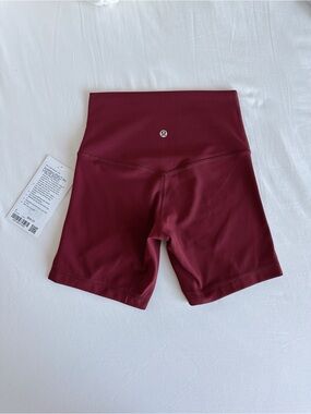 NWT lululemon Align No Line HR Short 6” Burgundy Bay Size 4